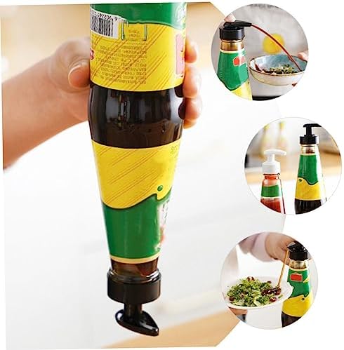 FOMIYES 20 Sets Reusable Pp Black Condiment Squeeze Bottles