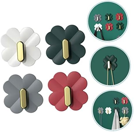 Vaguelly 4Pcs Cartoon Adhesive Wall Hooks for Keys and Towels