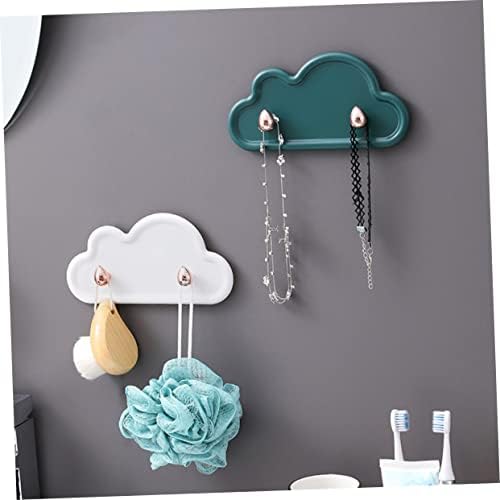 Veemoon 4 Pack Cloud Shape Adhesive Wall Hooks Key Holder Towel Rack