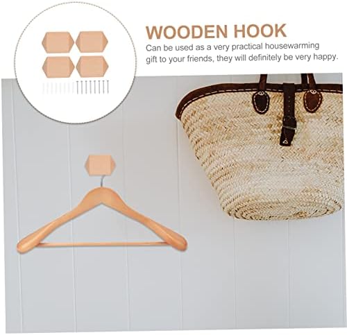 1 Set Multi Functional Wooden Wall Hooks for Coats Hats Bags 1