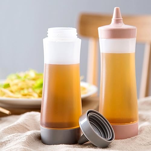 Hoement 350ml Salad Dressing Squeeze Bottle Leakproof Grey