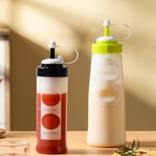 KLEYE 5-Pack Squeeze Bottles for Sauces Green 350ml