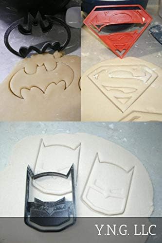 YNGLLC Superheroes Cookie Cutters Set of 3 Multicolor