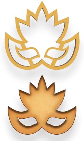 Mardi Gras Flame Masquerade Mask Cookie Cutter - Yellow