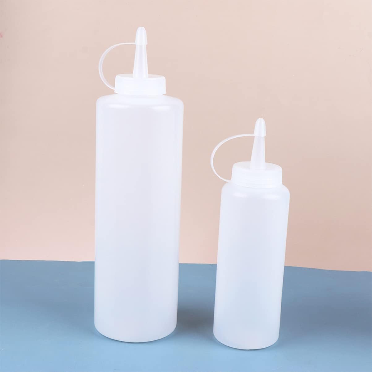 CIYODO 24 oz Condiment Squeeze Bottles 2 Pack Reusable Kitchen Set