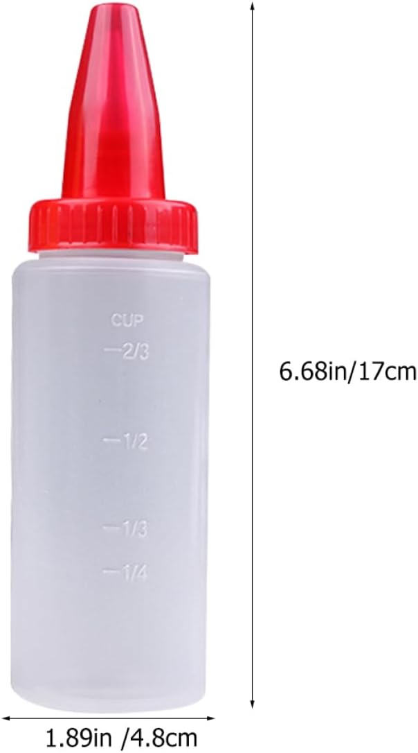 4pcs4 Sets Clear Condiment Squeeze Bottles for Cake Icing Piping