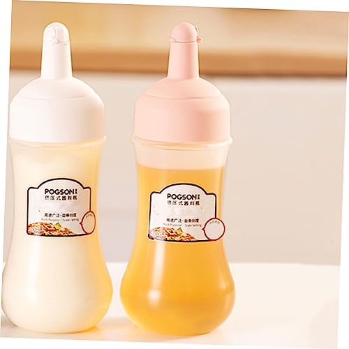 STOBAZA 2Pcs 350ml Squeeze Sauce Bottles with Measurement Marks
