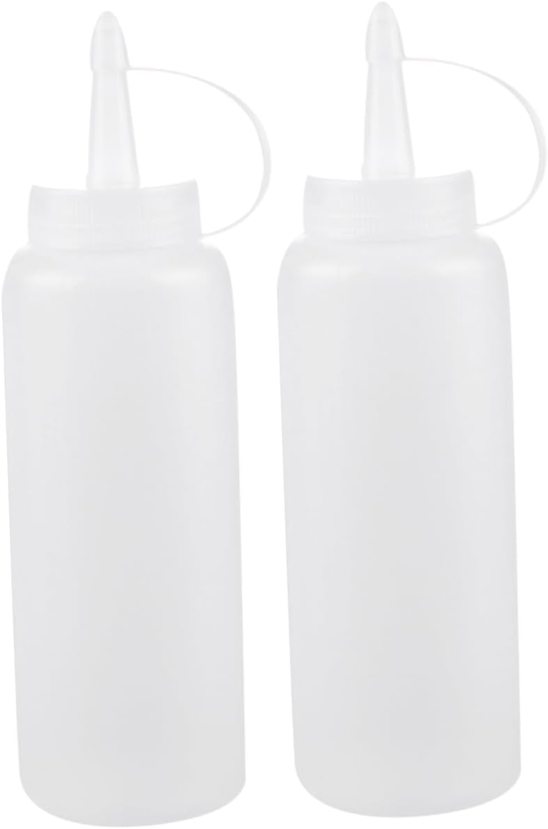 HOLIDYOYO 2pcs White Condiment Squeeze Bottles