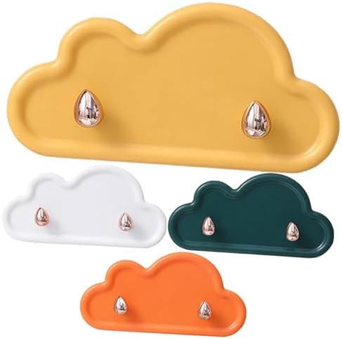 Cloud Shaped Adhesive Wall Hooks 4Pcs Durable Towel Hangers