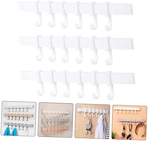 3Pcs Kitchen Bathroom Towel Hook Rack with Adjustable Hooks