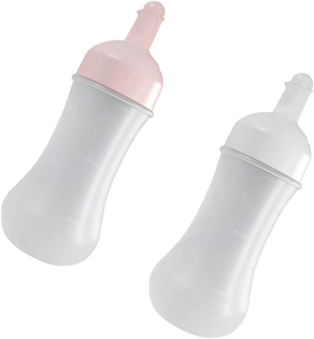 STOBAZA 2Pcs 350ml Squeeze Sauce Bottles with Measurement Marks