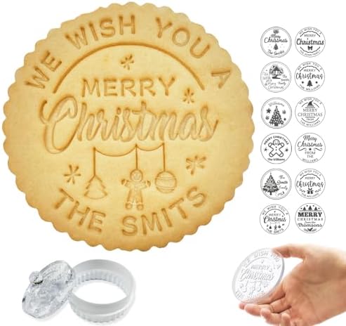 Personalized Christmas Cookie Stamp with Family Name Customized Cutter Mold