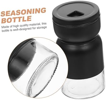 Elegant Black Sandglass Style Condiment Bottles 2-Pack