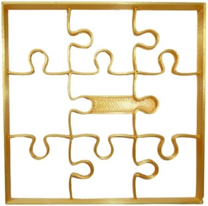 YNGLLC Puzzle Piece Cookie Cutter - Gold 4x4x0625 Inch