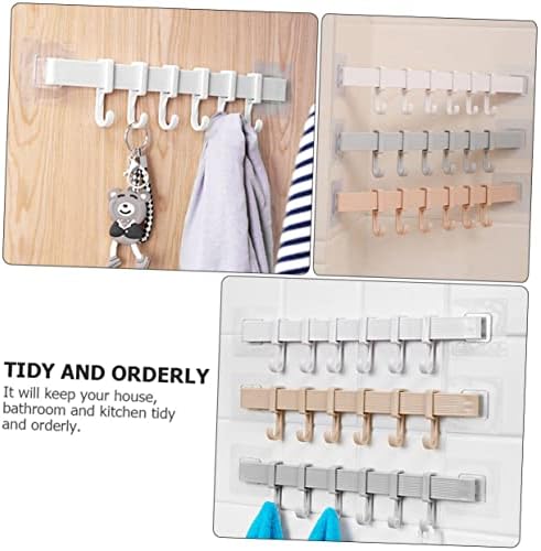 3Pcs Kitchen Bathroom Towel Hook Rack with Adjustable Hooks