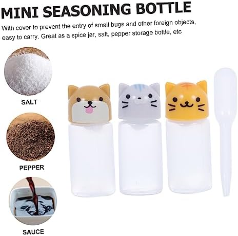 Mini Sauce Bottles Set 4pcs Cartoon Animal Shape Squeeze Bottles