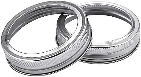 Tecmisse 40-Piece Mason Jar Bands 70mm Silver Leak Proof Replacement Lids