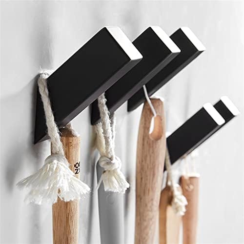 MOOWI 5Pcs Black Wall-Mounted Towel Hooks 304 Stainless Steel