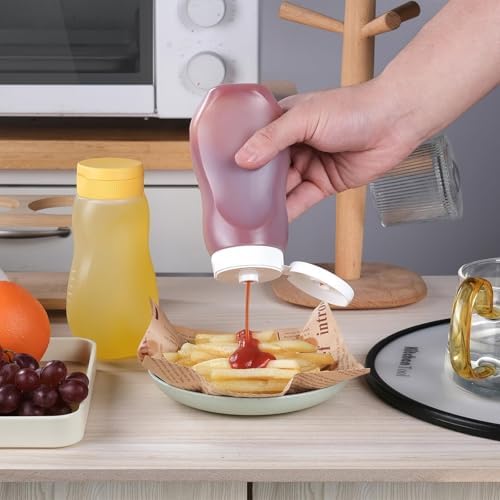KLEYE Squeeze Bottles Pack of 5 500ml with Flip Cap