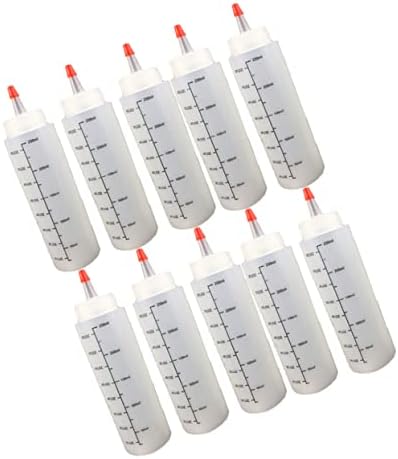 10pcs 250ML Refillable Condiment Squeeze Bottles with Cap