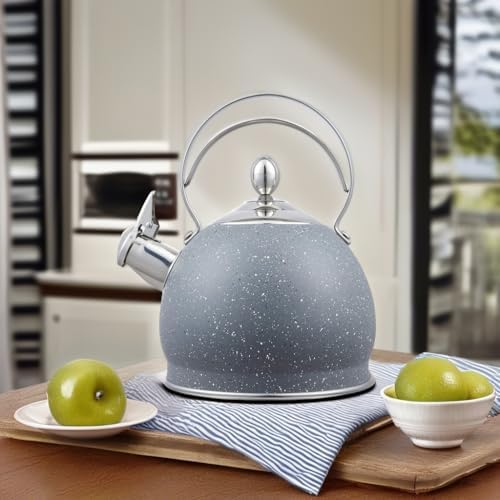 LUXGRACE 25 Qt Whistling Tea Kettle with Aluminum Base