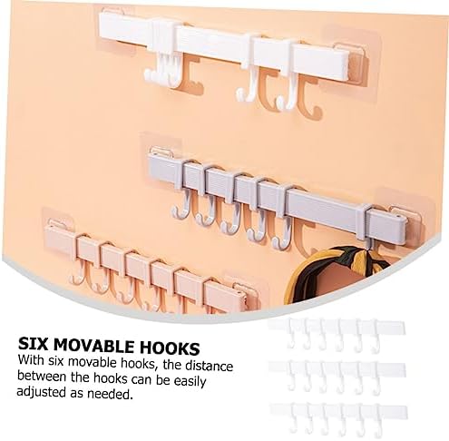 STOBOK 3Pcs Sticky Hook Rack for Bathroom and Kitchen