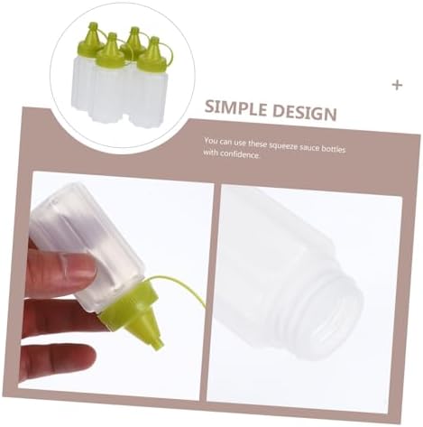 4pcs Transparent Condiment Squeeze Bottles Set for Ketchup Honey BBQ