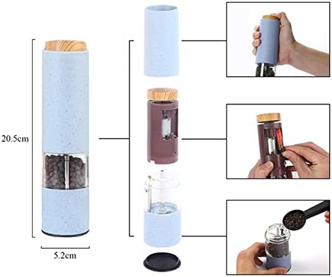 AttreX Spice Grinder Set with Holder and Adjustable Coarseness