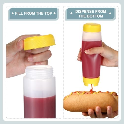 Didaey 4 Pcs Refillable 20 oz Squeeze Bottles