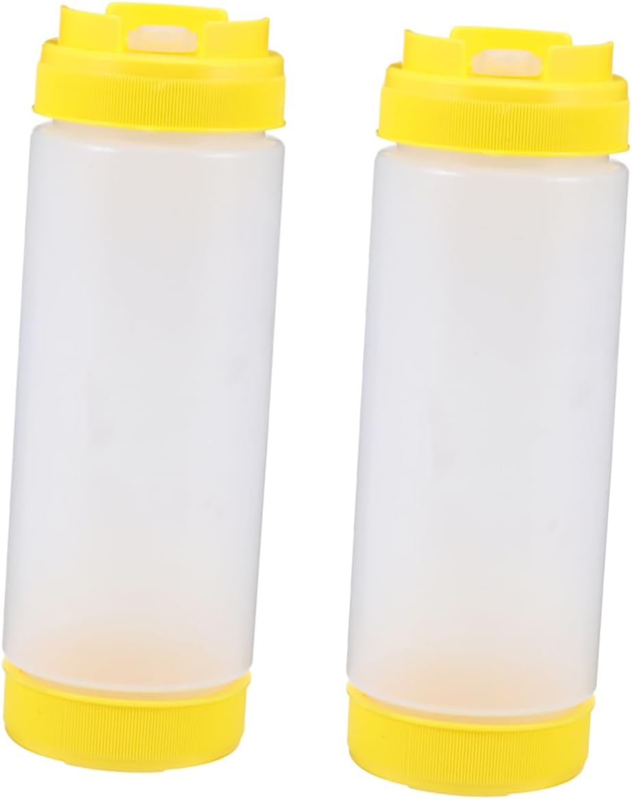 Set of 2 Squeeze Bottles for Ketchup Jam Mustard and Olive Oil