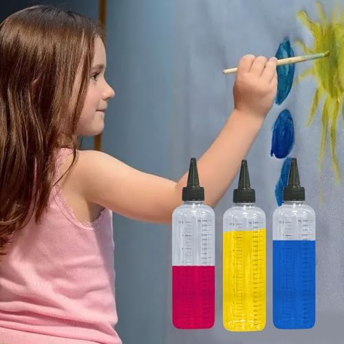 12PCS Paint Bottles with Scale 250ml
