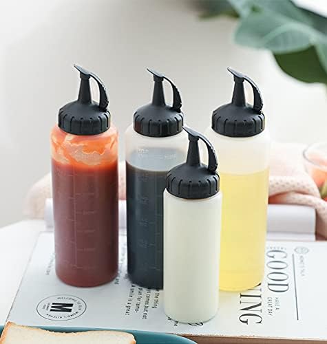 WINGSIGHT 3 Pack 12 Oz Condiment Squeeze Bottles with Twist Cap