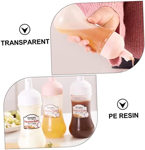 BESTOYARD 2Pcs 350ml Squeeze Bottles for Ketchup Jam and Salad Dressing
