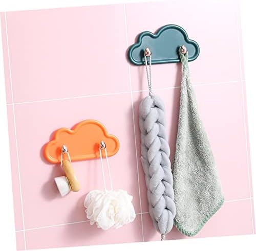 Veemoon 4 Pack Cloud Shape Adhesive Wall Hooks Key Holder Towel Rack