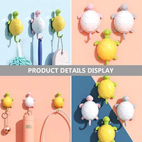 Hemoton 3pcs Cartoon Turtle Wall Hooks for Kids Clothing and Towels