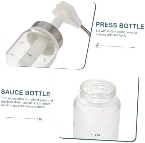 CIYODO 300ml Glass Sauce Press Bottle with Spring Lid