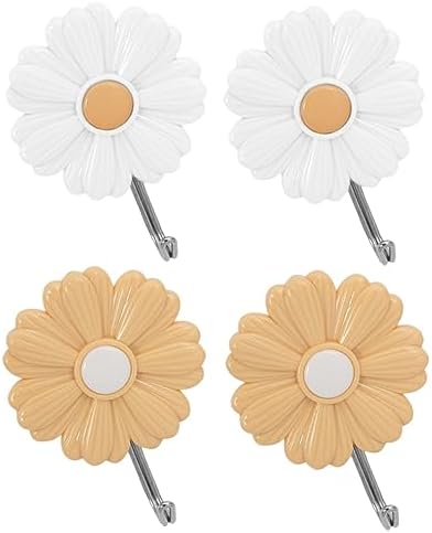 Ciieeo 8 Pcs Daisy Wall Key Holder Hooks
