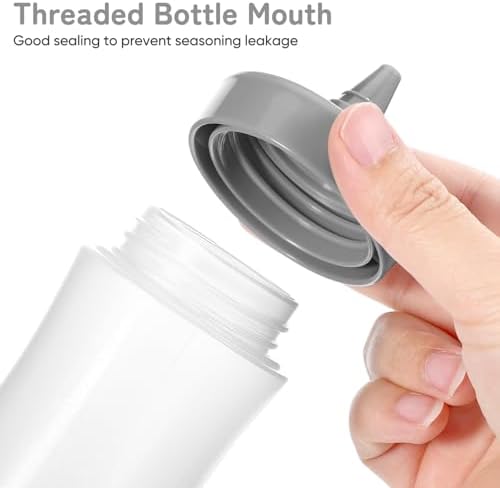 4 Pack Condiment Squeeze Bottles Reusable Leakproof Grey