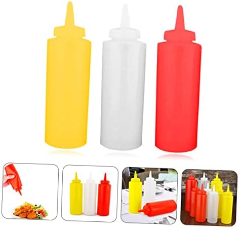 HOLIDYOYO 3pcs Reusable Condiment Squeeze Bottles Set