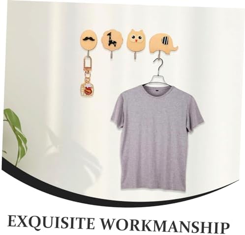 ARTIBETTER 4Pcs Cartoon Adhesive Hooks for Wall