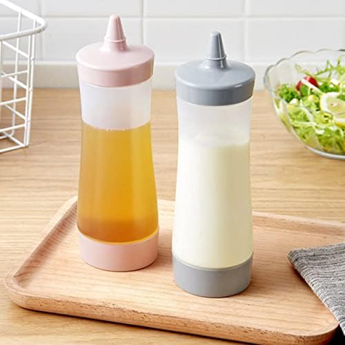 Hoement 350ml Salad Dressing Squeeze Bottle Leakproof Grey