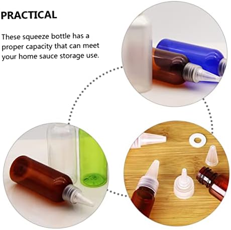 10pcs Reusable Condiment Squeeze Bottles with Spout Cap 1