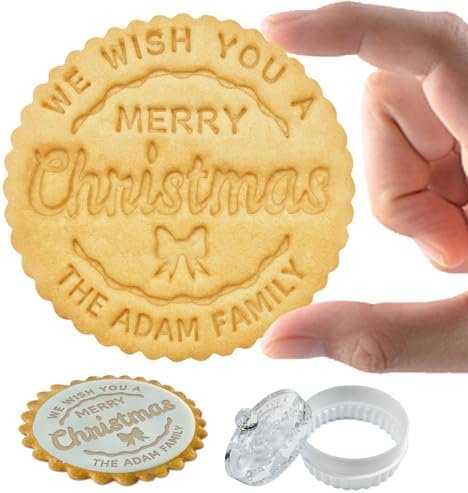 Fadace Personalized Christmas Cookie Stamp with Family Name 1
