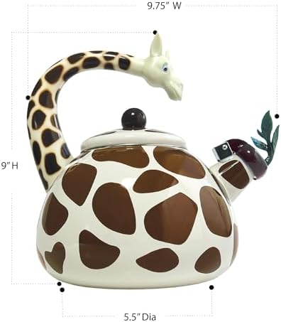 Trenton Gifts Giraffe Whistling Tea Kettle 21 Quart
