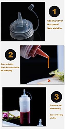 3 Pack 12 Oz Condiment Squeeze Bottles with Twist On Cap