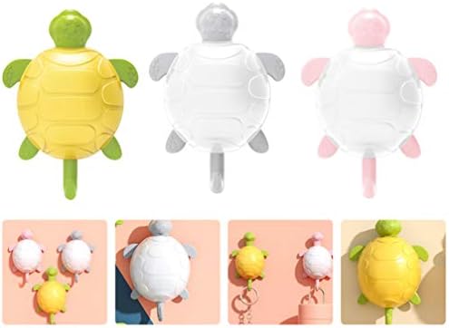 Hemoton 3pcs Cartoon Turtle Wall Hooks for Kids Clothing and Towels