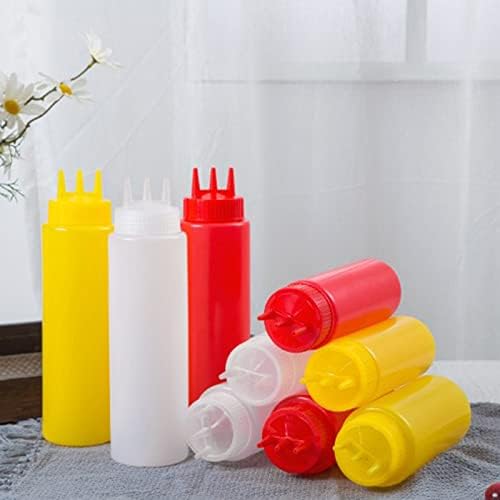 3-Head Squeeze Condiment Sauce Bottle with Cap for Kitchen
