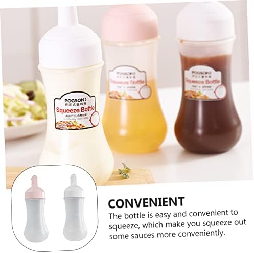 2Pcs 350ml Squeeze Sauce Bottles with Measurement Markings