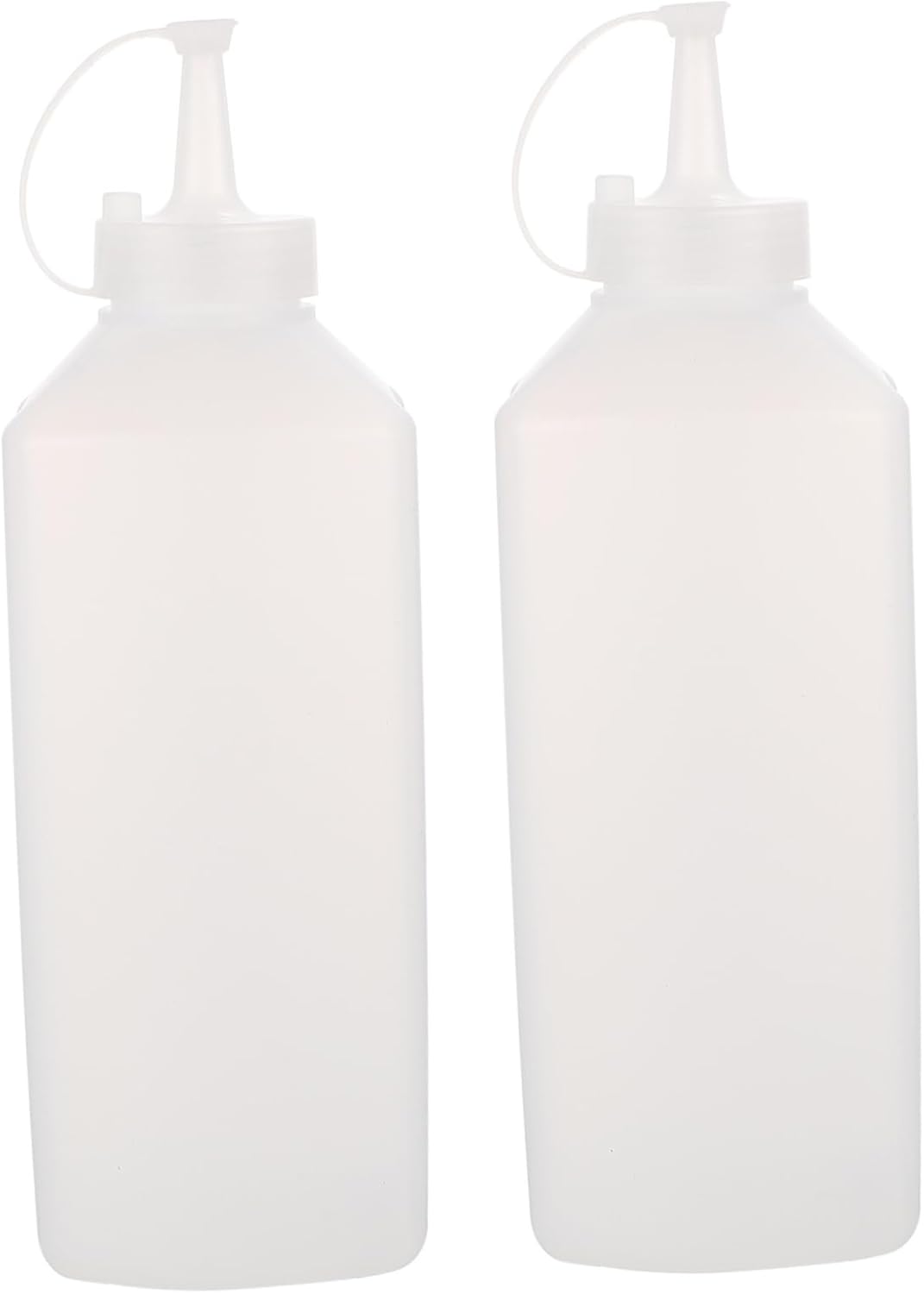 2 Pack Squeeze Condiment Bottles with Lids for Kitchen Use
