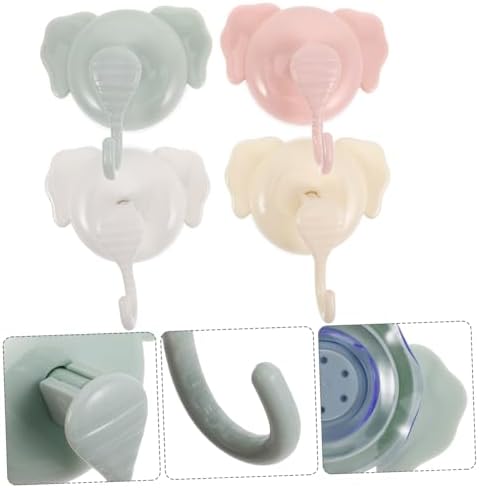 GLEAVI 4Pcs Strong Suction Cup Hooks No Drill Bathroom Organizer